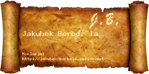Jakubek Borbála névjegykártya