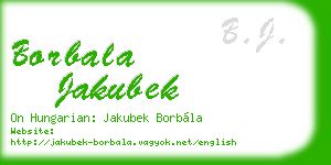 borbala jakubek business card