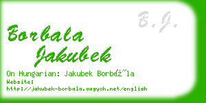 borbala jakubek business card